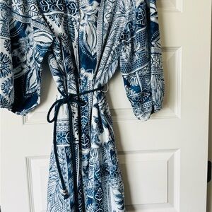 Mlle Gabrielle Blue and White Floral Dress